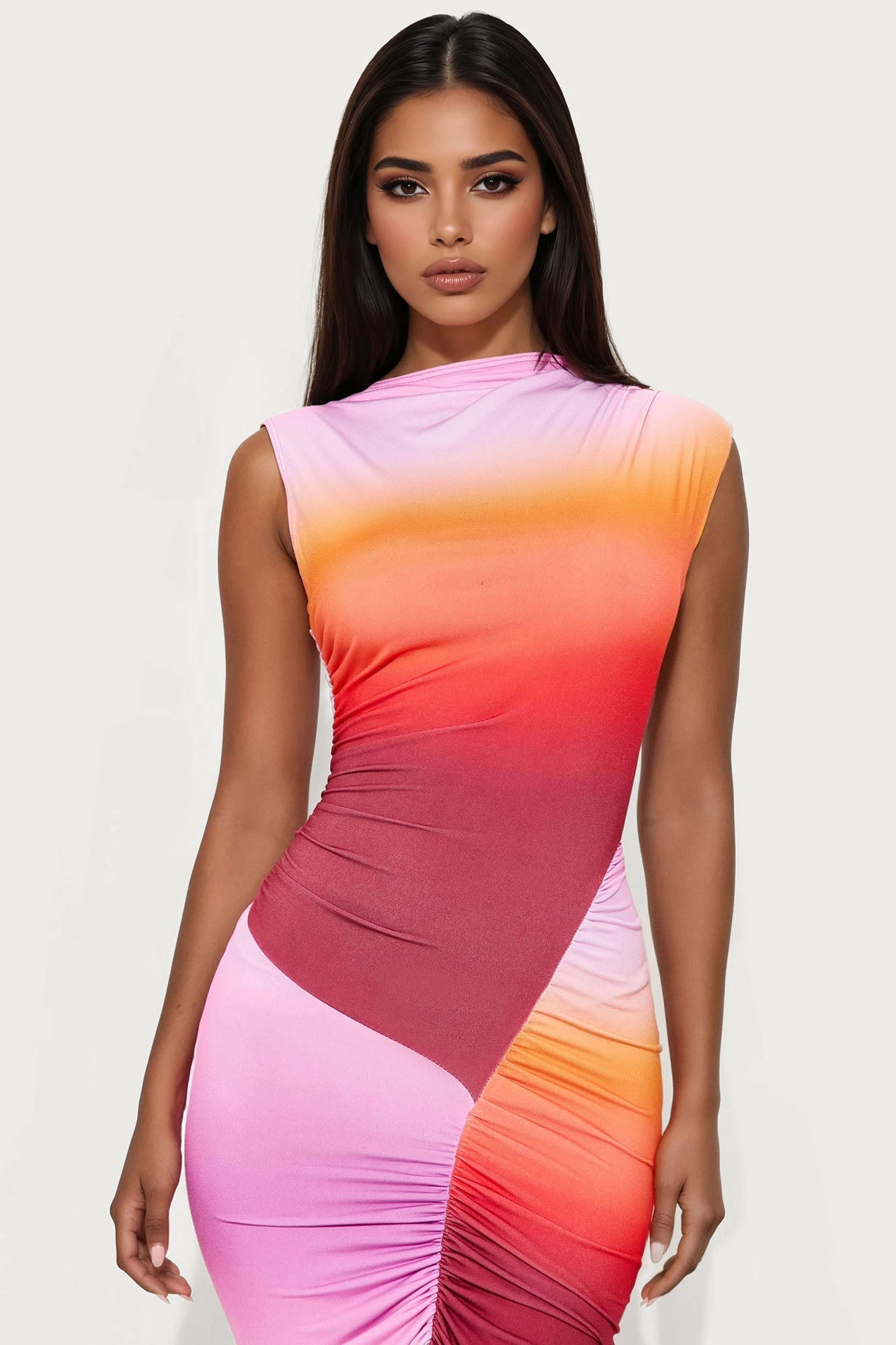 Gradiri Ruched Bodycon Maxi Dress – Women Formal Cocktail Summer Evening Party Wedding Guest Maxi Dress