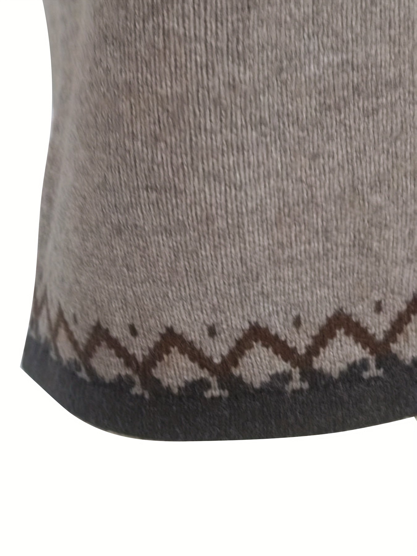 Gilet boutonné à motif Fair Isle Mosaknit – Gilet-pull en maille pour femme, automne, oversize, grosse maille, laine