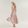 Plissara Pleated Maxi Dress – Women V-Neck Elegant Semi Formal Wedding Guest Party Cocktail Outfit