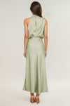 Satene Halter Dress – Satin Midi Women Formal Wedding Guest Cocktail Party Evening Elegant