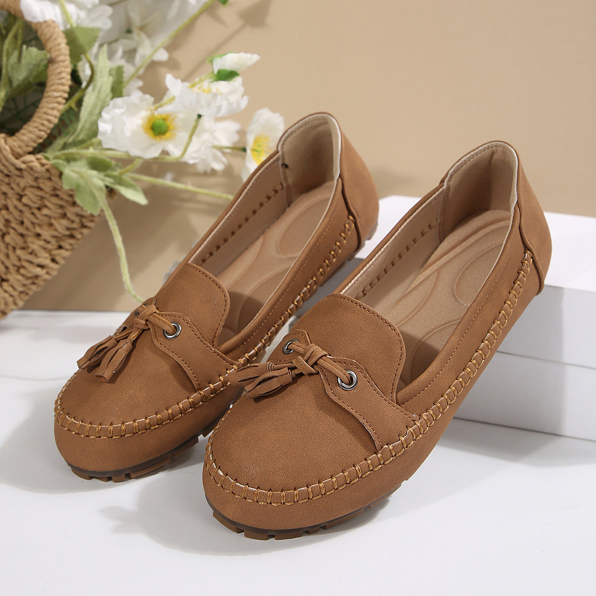 Mocassins à pampilles Tassera – Chaussures plates décontractées pour femmes, mocassins à enfiler pour la conduite et le confort quotidien