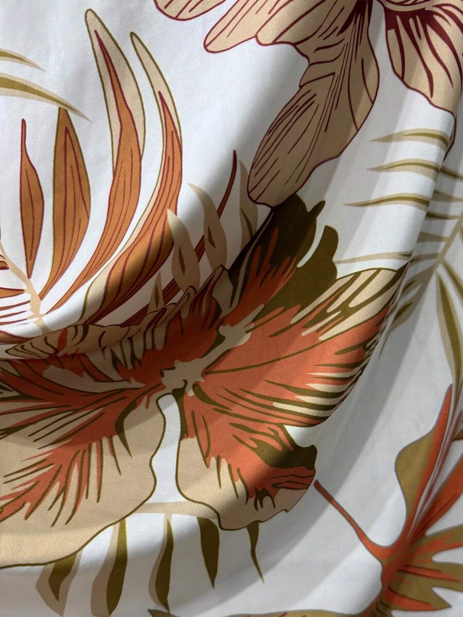 Palmeva Tropical Print Midi Dress – Summer Sundress Women Vacation Beach Resort Strappy Midi Dress