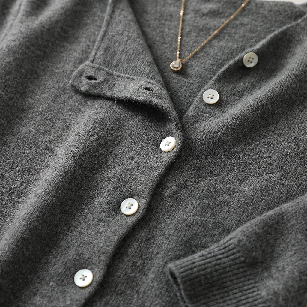 Grisnova Button-Front Ribbed Cardigan – Women Knit Sweater Crew Neck Office Casual Everyday Classic Cardigan
