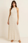 Ruvelle Halter Maxi Dress – Tiered Ruffle Women Evening Formal Semi Formal Dresses Elegant Party