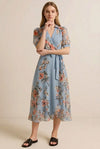 Floravera Wrap Dress – Floral Midi Women Summer Beach Wedding Guest Romantic Chiffon V-Neck
