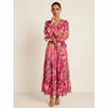 Lumara Tiered Maxi Dress – Abstract Print Long Sleeve Wrap Dress Women Boho Summer Wedding Guest