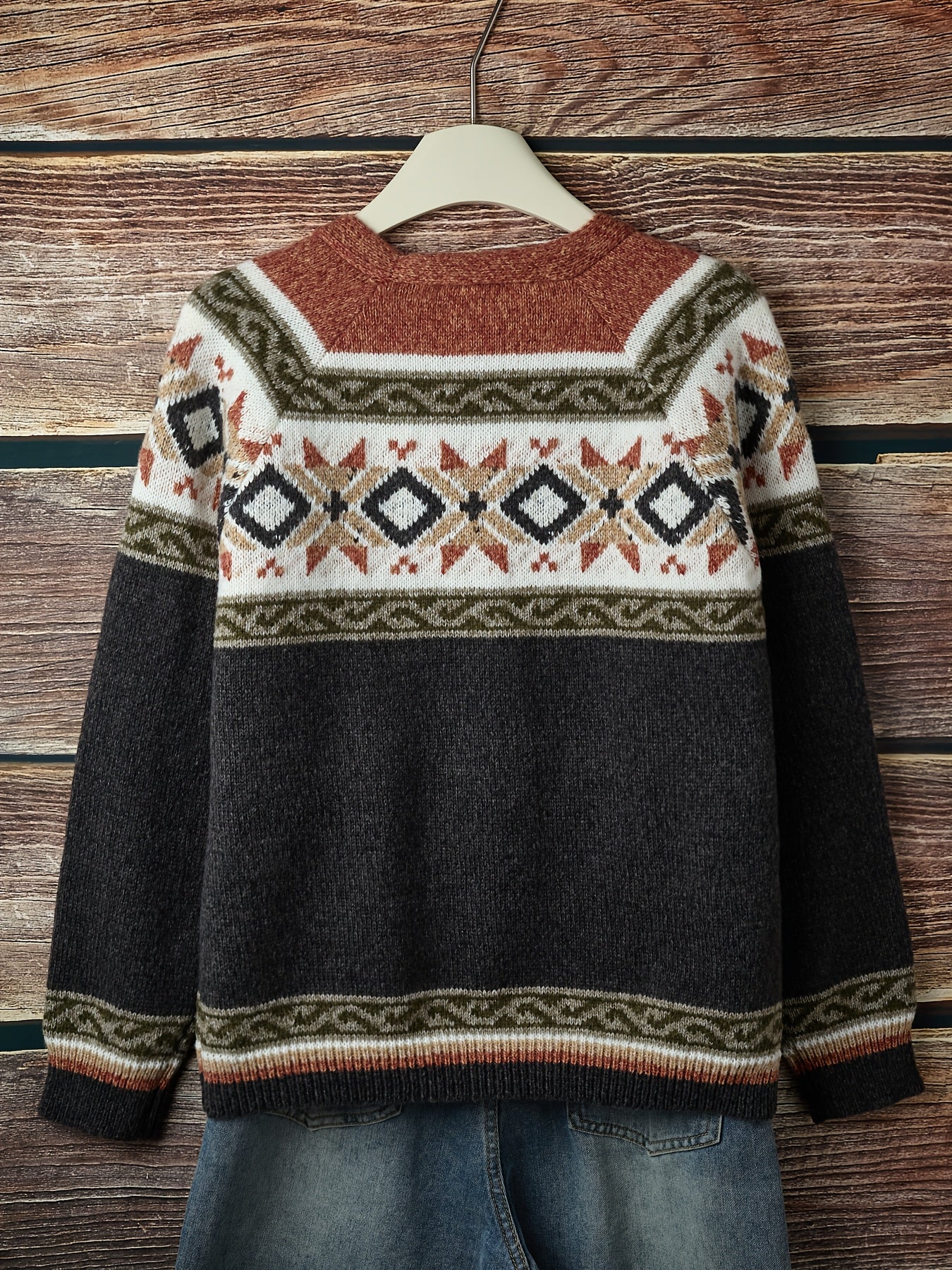 Blorvio Fair Isle Button Cardigan – Crochet Cardigan Sweater Women Fall Vintage Cropped Knit Cardigan