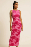 Floravi Bodycon Dress – Pink Floral Maxi Sleeveless Women Evening Cocktail Semi Formal Outfit