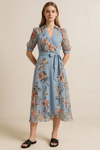 Floravera Wrap Dress – Floral Midi Women Summer Beach Wedding Guest Romantic Chiffon V-Neck