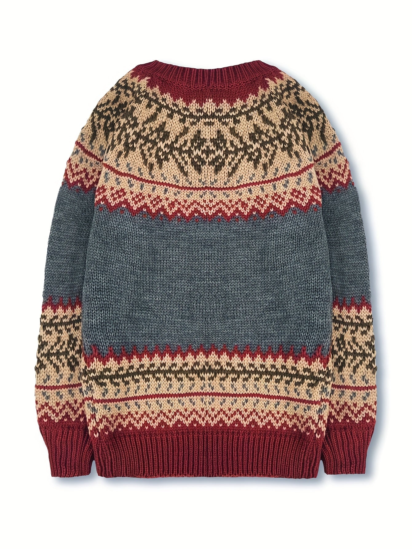 Cardigan boutonné Fair Isle Fjarrond - Pull cardigan tricoté pour femme, motif nordique, manches longues