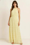 Ruvelle Halter Maxi Dress – Tiered Ruffle Women Evening Formal Semi Formal Dresses Elegant Party
