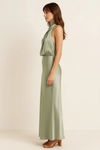 Satene Halter Dress – Satin Midi Women Formal Wedding Guest Cocktail Party Evening Elegant