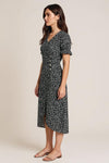 Floreva Wrap Dress – Floral V-Neck Midi Ruffle Sleeve Women Semi Formal Trendy Apparel