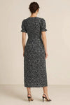 Floreva Wrap Dress – Floral V-Neck Midi Ruffle Sleeve Women Semi Formal Trendy Apparel