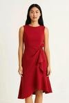 Caldera Midi Dress – Sleeveless Red Cocktail Party Women Semi Formal Elegant Occasion Flare Hem