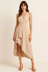 Lumara Wrap Dress – Sleeveless Midi Women Cocktail Party Wedding Guest Evening Elegant Formal