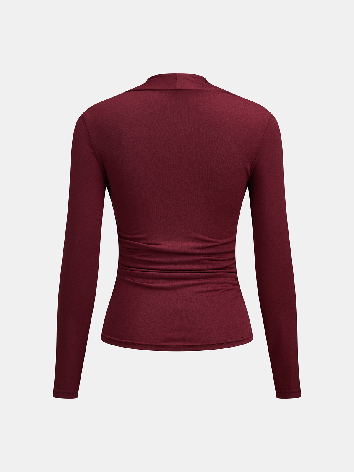 Torque Twist-Front Long Sleeve Top – Metal Buckle Square Neck Ruched Fitted Women Blouse Going Out Tops