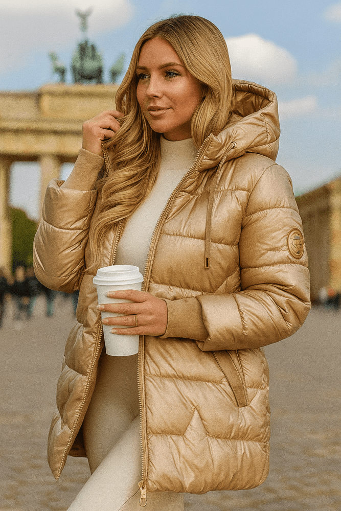 Doudoune matelassée à capuche Quilara – Manteau long rembourré à capuche pour femme, vêtement d’extérieur pour l’automne et l’hiver