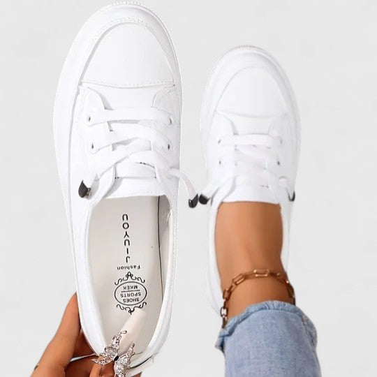 Emily Lace-Up Platform Sneakers – Women Casual Streetwear Chunky Sole Everyday Comfort Sneakers