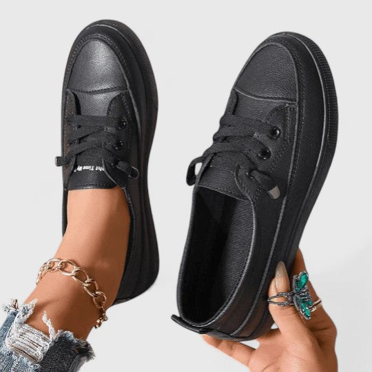Emily Lace-Up Platform Sneakers – Women Casual Streetwear Chunky Sole Everyday Comfort Sneakers