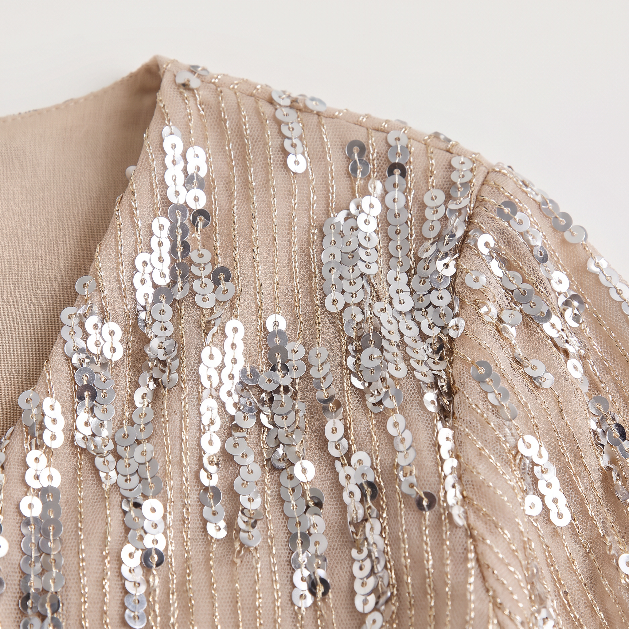 Scintille Sequin Wrap Crop Top – Women Long Sleeve V-Neck Party Cocktail Evening Formal Cropped Blouse