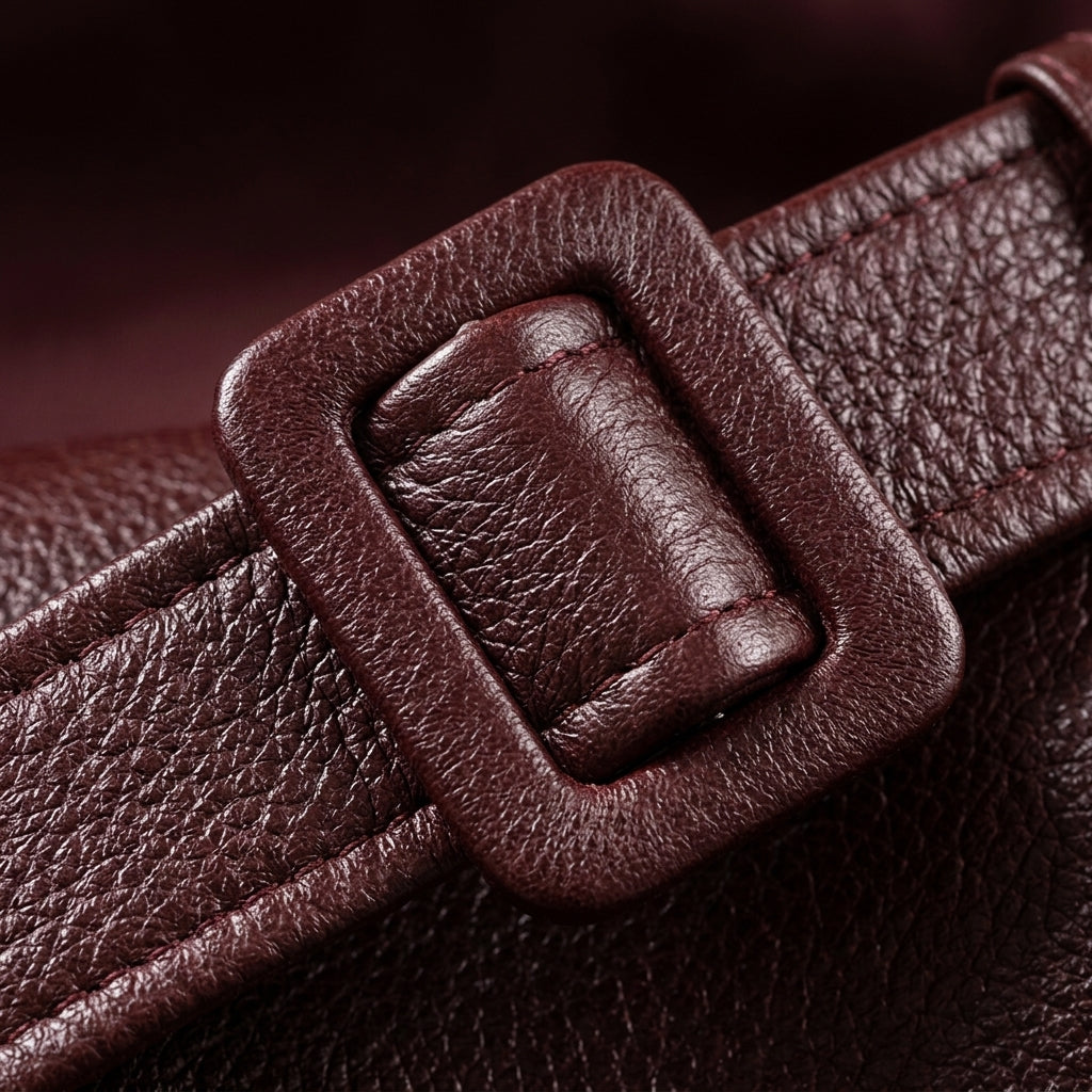 Blazer cintré en cuir avec ceinture Granatex – Veste blazer en cuir pour femme, coupe ajustée, pour le bureau et les soirées
