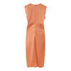 Lumara Draped Gown – Satin Plunge Neck Ruched Maxi Dress Women Formal Evening Cocktail Party Sleeveless