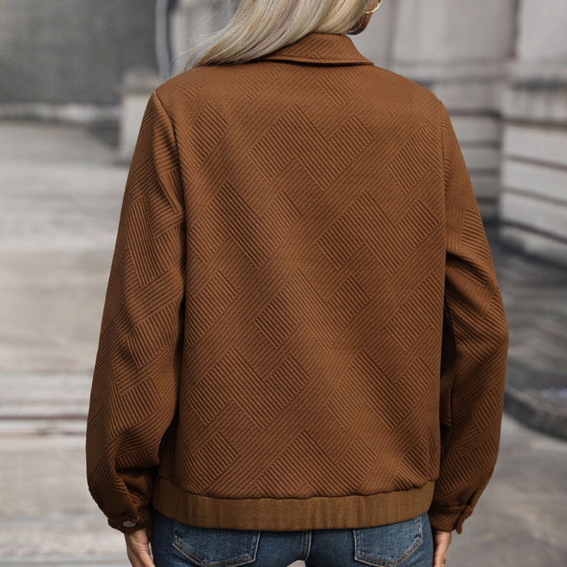 Bomber utilitaire côtelé Quiltra - veste décontractée streetwear pour femme, à fermeture éclair et poches cargo