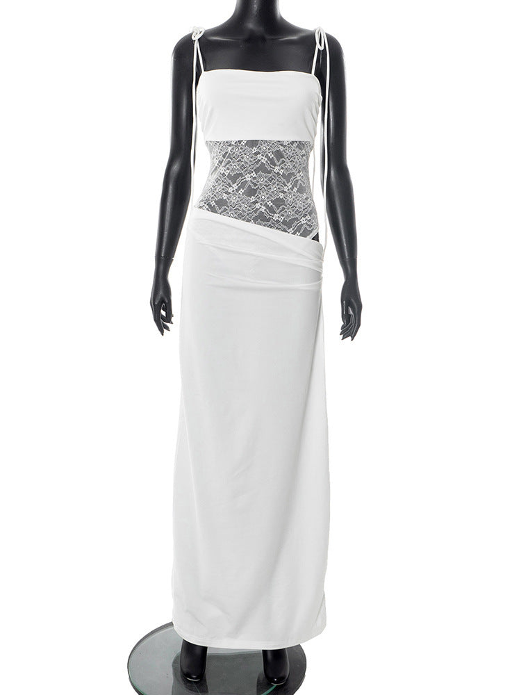 Brume Halter Gown – Lace Bodycon Maxi Dress Women Semi Formal Evening Party Elegant Cocktail