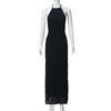 Ruvelle Halter Maxi Dress – Tiered Ruffle Women Evening Formal Semi Formal Dresses Elegant Party