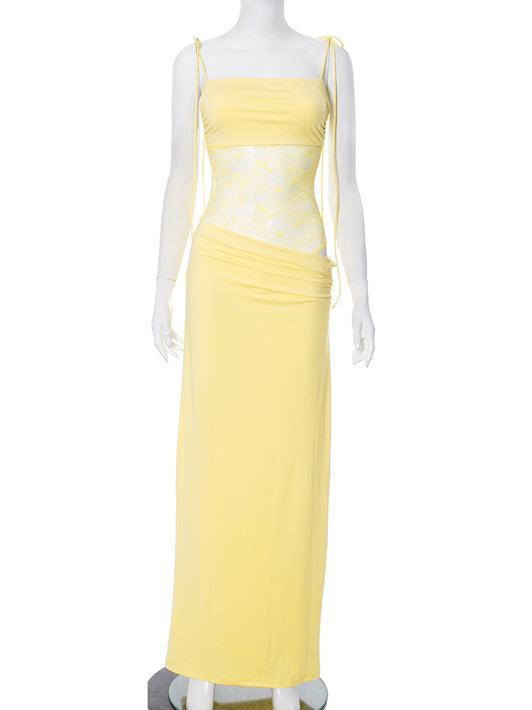 Brume Halter Gown – Lace Bodycon Maxi Dress Women Semi Formal Evening Party Elegant Cocktail