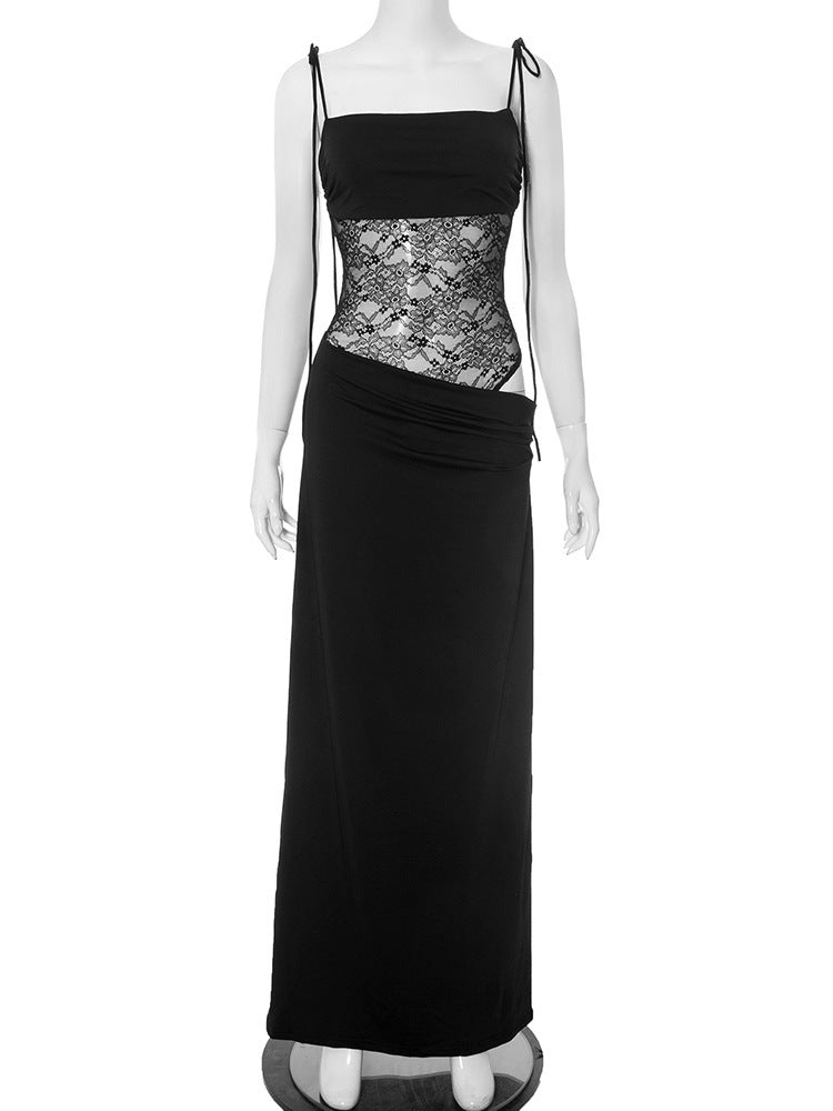 Brume Halter Gown – Lace Bodycon Maxi Dress Women Semi Formal Evening Party Elegant Cocktail