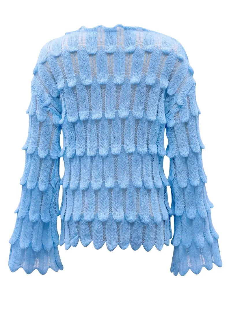 Tressea Cable Knit Oversized Sweater – Light Blue Cable Knit Sweater Women Chunky Pullover Casual Loose Knit Top