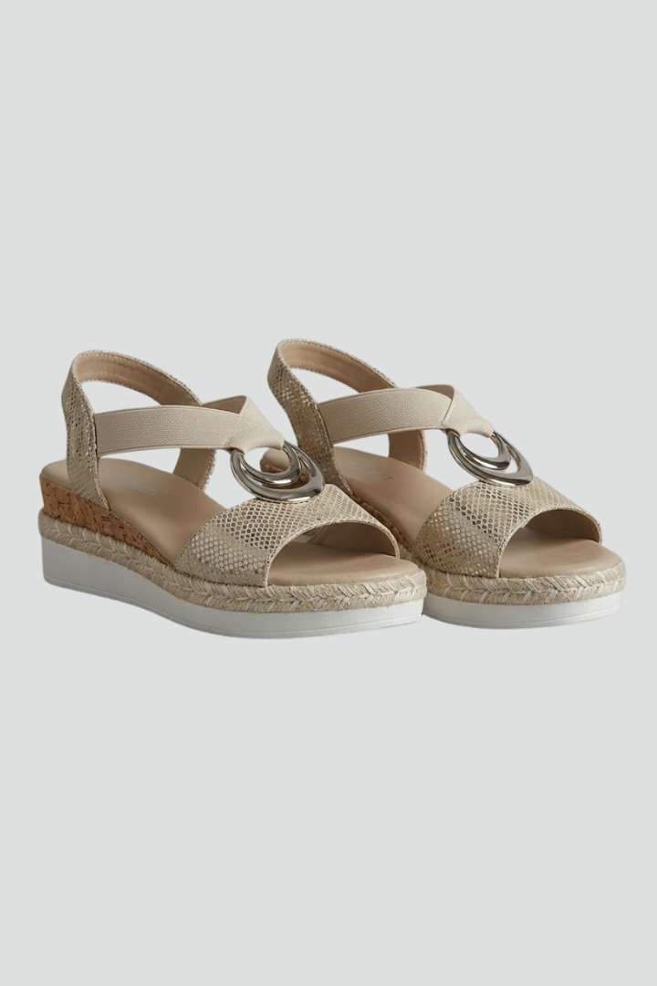 Cordelle Espadrille Platform Sandals – Orthopedic Women Open Toe Metallic Wedges Strappy Summer Arch Support Sandals