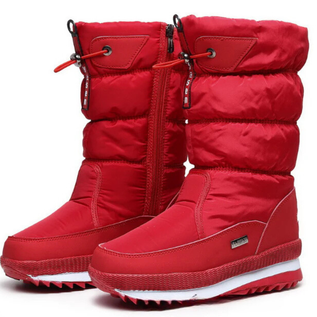 Bottes de neige à plateforme matelassées Pufflock - Bottes noires d’hiver imperméables pour femme, à semelle épaisse