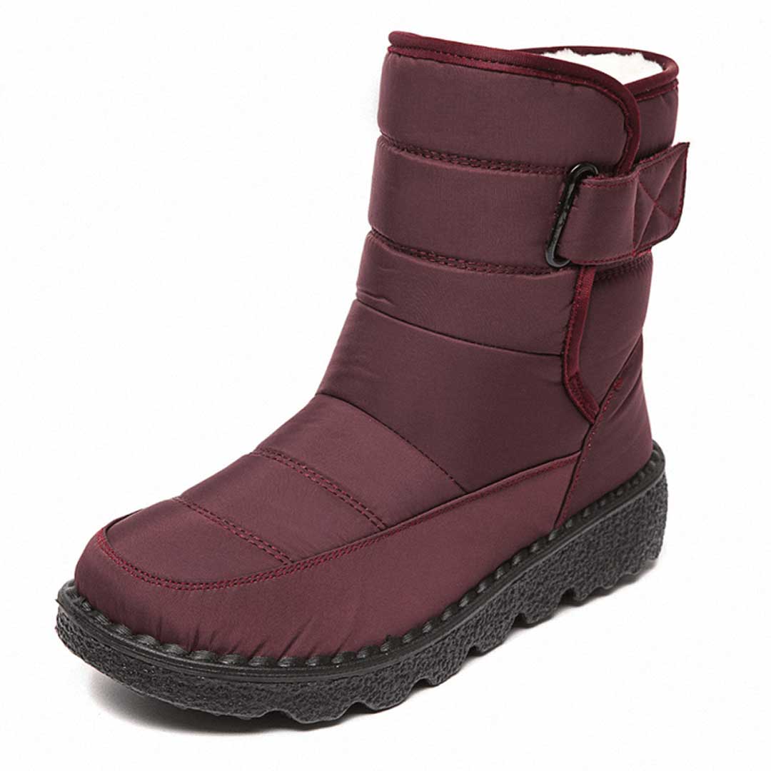 Bordino Quilted Puffer Mid-Calf Boots – Waterproof Snow Boots Women Winter Casual Buckle Strap Platform Boots