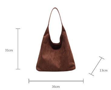 Valloraine Suede Triangle Tote Bag – Women Luxury Handbags Slouchy Shoulder Hobo Purse
