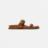 Bucklora Leather Buckle Sandals – Women Comfortable Flat Sandals Summer Casual Slip On Mules