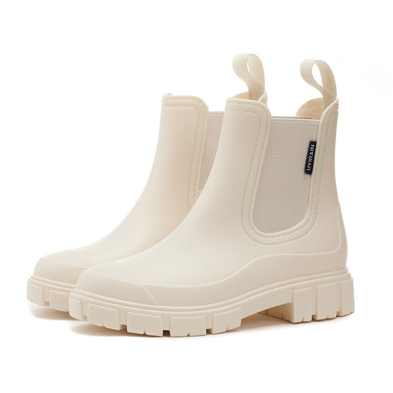Tracksole Chelsea Ankle Boots – Platform Chunky Sole Women Rain Boots Waterproof Casual Slip-On Ankle Boots