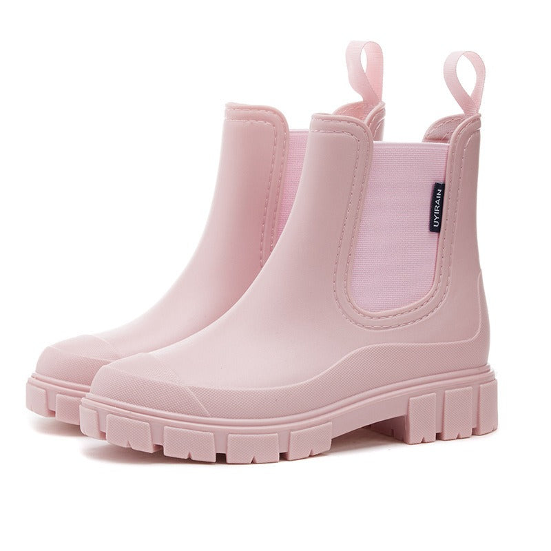 Tracksole Chelsea Ankle Boots – Platform Chunky Sole Women Rain Boots Waterproof Casual Slip-On Ankle Boots