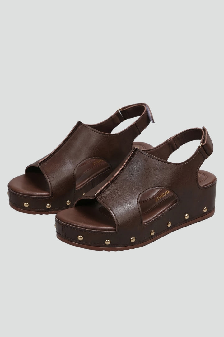 Borrida Platform Cutout Sandals – Women Orthopedic Arch Support Cushioned Footbed Summer Casual Sandals