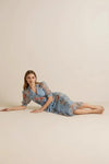 Floravera Wrap Dress – Floral Midi Women Summer Beach Wedding Guest Romantic Chiffon V-Neck