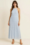 Ruvelle Halter Maxi Dress – Tiered Ruffle Women Evening Formal Semi Formal Dresses Elegant Party