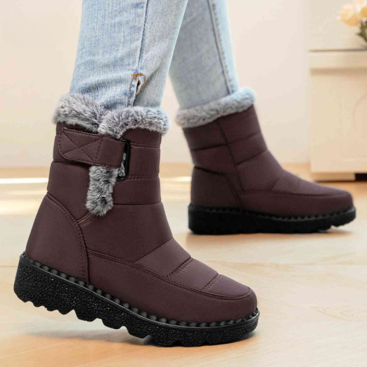 Winterra Faux Fur Ankle Boots – Waterproof Snow Boots Women Non-Slip Winter Warm Chelsea Boots