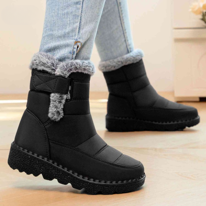 Winterra Faux Fur Ankle Boots – Waterproof Snow Boots Women Non-Slip Winter Warm Chelsea Boots