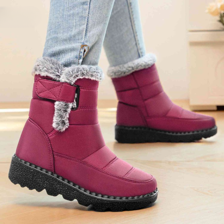 Winterra Faux Fur Ankle Boots – Waterproof Snow Boots Women Non-Slip Winter Warm Chelsea Boots