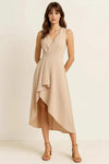 Lumara Wrap Dress – Sleeveless Midi Women Cocktail Party Wedding Guest Evening Elegant Formal
