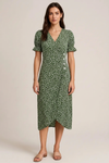 Floreva Wrap Dress – Floral V-Neck Midi Ruffle Sleeve Women Semi Formal Trendy Apparel
