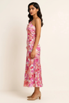 Floriva One-Shoulder Dress – Floral Midi Asymmetric Women Semi Formal Evening Wedding Guest Gown