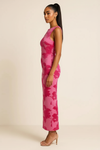 Floravi Bodycon Dress – Pink Floral Maxi Sleeveless Women Evening Cocktail Semi Formal Outfit